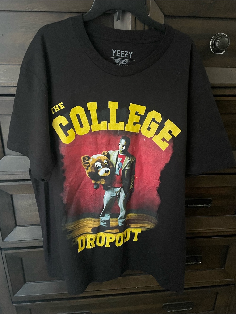 Yeezy The College Dropout Graphic T-Shirt - Black/Yellow/Red